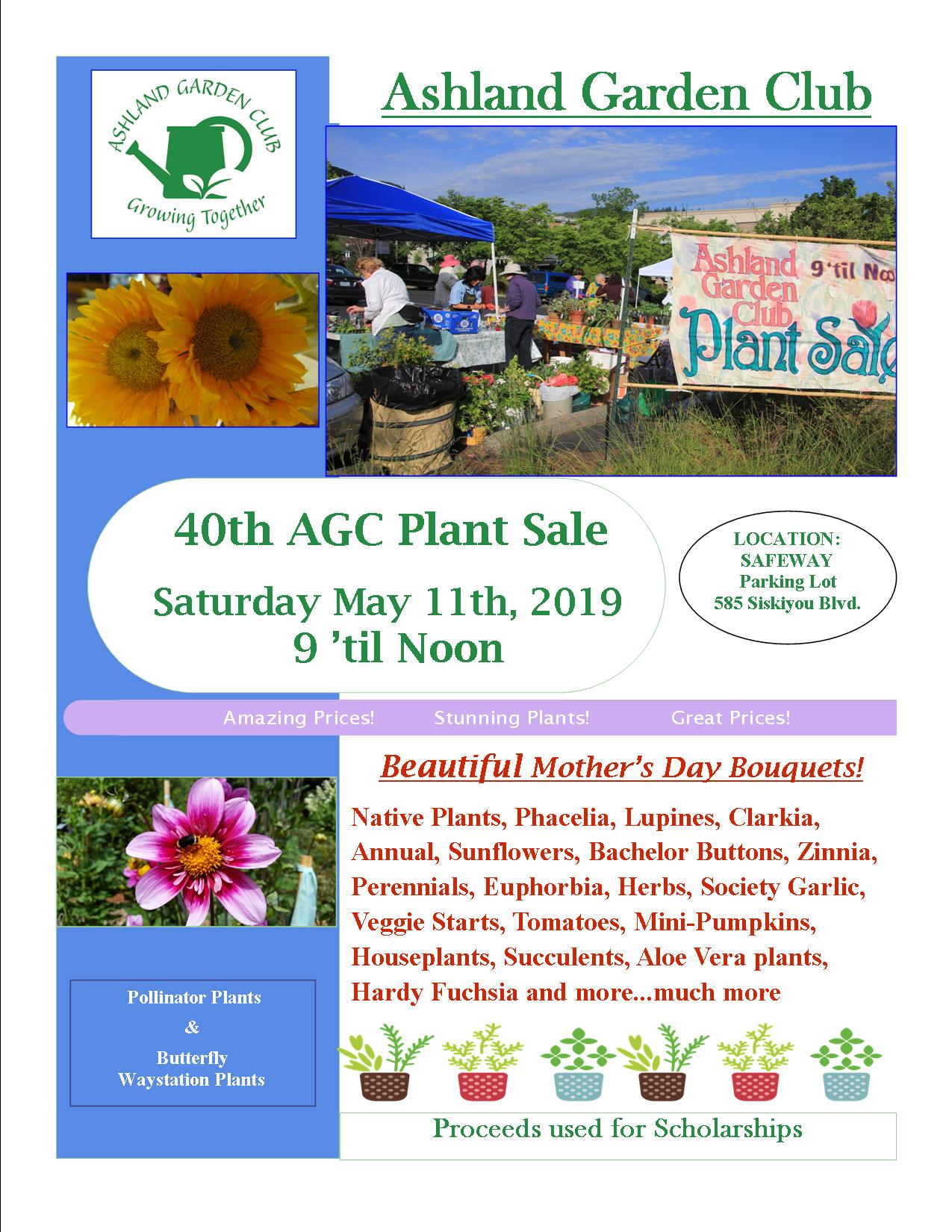 Plant Sale Fundraiser May 11, 2019 ASHLAND GARDEN CLUB